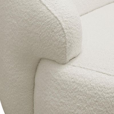 Sofá 2 Lugares Curvo Orgânico Para Sala Living 150cm Barolo L06 Bouclê Off White - Lyam Decor