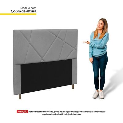 Cabeceira Cama Box Casal Mali 140Cm Suede Cinza - Abmaza