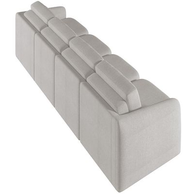 Sofá Cama Para Sala De Estar 4 Lugares 396cm Montserrat K01 Bouclê Creme - Lyam Decor