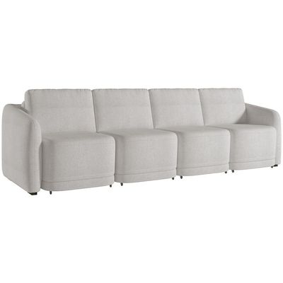 Sofá Cama Para Sala De Estar 4 Lugares 396cm Montserrat K01 Bouclê Creme - Lyam Decor