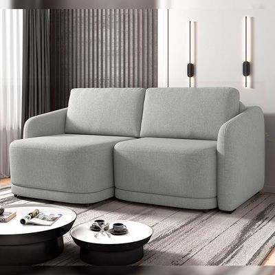 Sofá Cama Para Sala De Estar 2 Lugares 176cm Montserrat K01 Linho Cinza - Lyam Decor