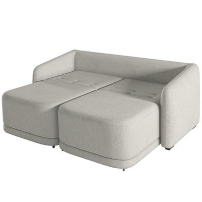 Sofá Cama Para Sala De Estar 2 Lugares 176cm Montserrat K01 Linho Cinza - Lyam Decor