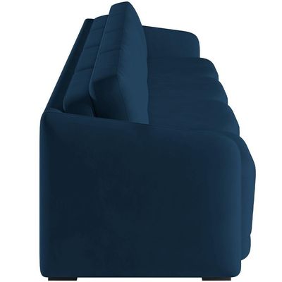 Sofá Cama Para Sala De Estar 5 Lugares 436cm Montserrat K01 Veludo Azul Marinho - Lyam Decor