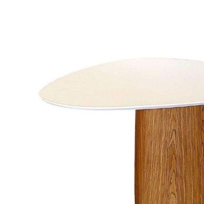 Mesa De Jantar Cone Orgânica Redonda 110x113 Cm Base Freijó Com Tampo Laqueado