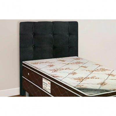 Cabeceira Solteiro 90cm Daiana Suede Negro Id Suede Negro
