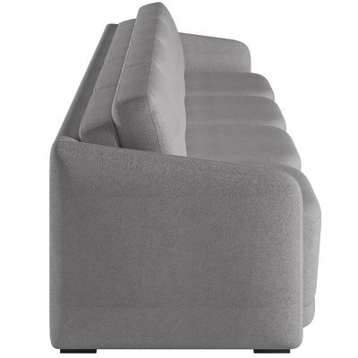 Sofá Cama Para Sala De Estar 4 Lugares 396cm Montserrat K01 Bouclê Cinza - Lyam Decor