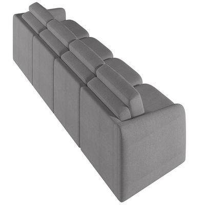 Sofá Cama Para Sala De Estar 4 Lugares 396cm Montserrat K01 Bouclê Cinza - Lyam Decor