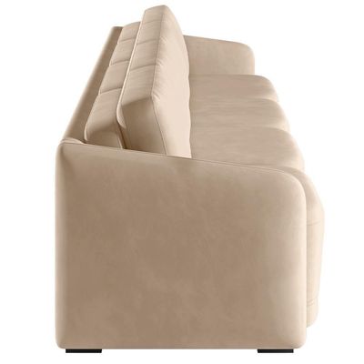 Sofá Cama Para Sala De Estar 4 Lugares 396cm Montserrat K01 Veludo Bege - Lyam Decor
