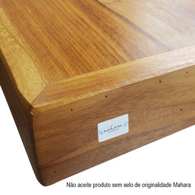 Mesa Industrial Bernardo Madeira Maciça C- Ferragem Branca 2,20m Marrom