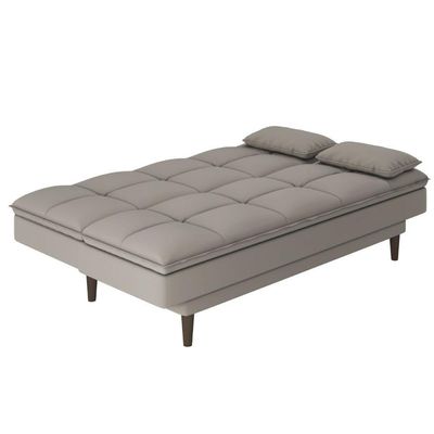 Sofá Cama Reclinável Com 2 Almofadas Inclusas Multimóveis Cr45238 Bege Bege