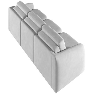 Sofá Cama Para Sala De Estar 4 Lugares 336cm Montserrat K01 Veludo Cinza - Lyam Decor