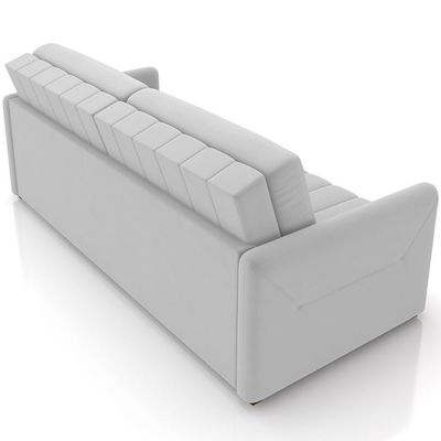 Sofá Cama Retrátil Para Sala De Estar 192cm Porthos M03 Veludo Cinza - Lyam Decor