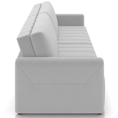 Sofá Cama Retrátil Para Sala De Estar 192cm Porthos M03 Veludo Cinza - Lyam Decor