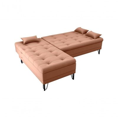 Sofá Cama Com Chaise 3 Lugares 2,00 Mts Nice Matrix Ferrugem