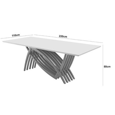 Mesa Para Sala De Jantar Vênus Moderna Mobília Cinamomo Imbuia-off White