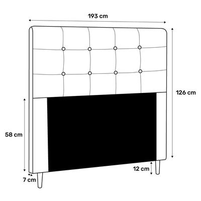 Cabeceira Cama Box Casal King Luna 193Cm Suede Bege - Abmaza