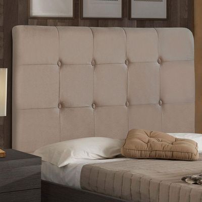 Cabeceira Cama Box Casal King Luna 193Cm Suede Bege - Abmaza