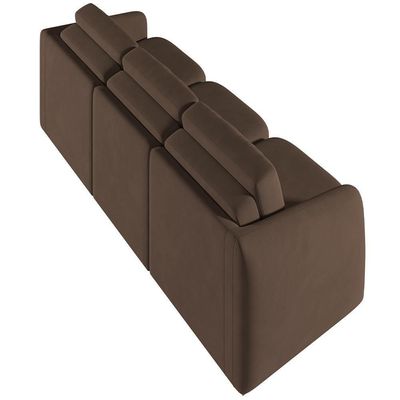Sofá Cama Para Sala De Estar 4 Lugares 336cm Montserrat K01 Veludo Marrom - Lyam Decor