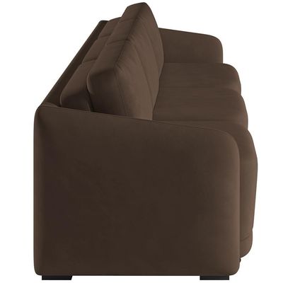 Sofá Cama Para Sala De Estar 4 Lugares 336cm Montserrat K01 Veludo Marrom - Lyam Decor