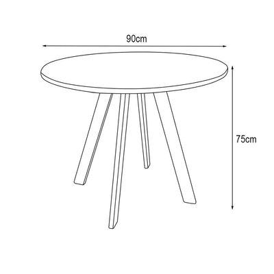 Mesa Eiffel Industrial 90cm Madeira Maciça Natural E Ferro Preto Com Caixa Para Tomada Marrom