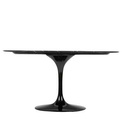 Mesa De Jantar Tulipa Saarinen Redonda 244x137 Cm Mármore Nero