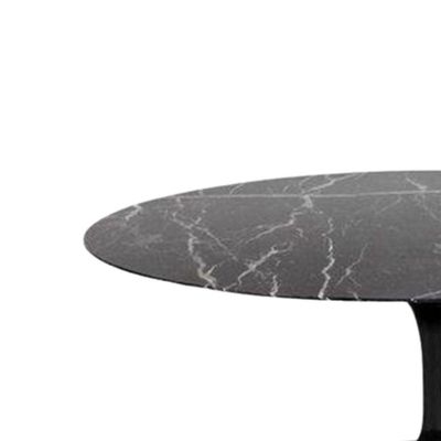 Mesa De Jantar Tulipa Saarinen Redonda 244x137 Cm Mármore Nero