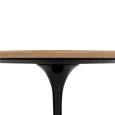 Mesa De Jantar Tulipa Saarinen Redonda 80 Cm Tampo Freijó Cores Preto