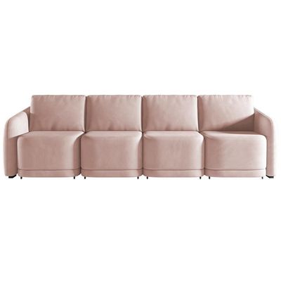 Sofá Cama Para Sala De Estar 4 Lugares 356cm Montserrat K01 Veludo Rosê - Lyam Decor