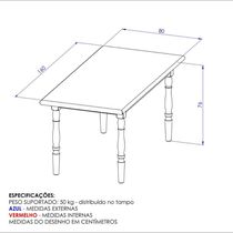 Mesa De Jantar 160cm Multimóveis Cr20278 Mel Mel