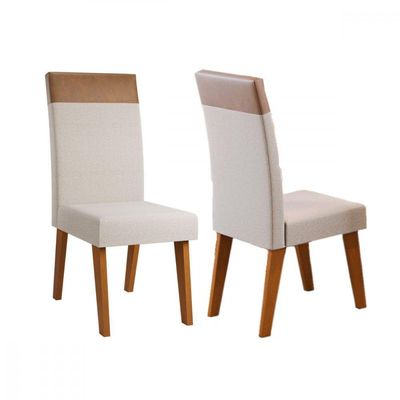 Mesa De Jantar Com 4 Cadeiras Florata Veneza Off White Viero Blonde / Off White