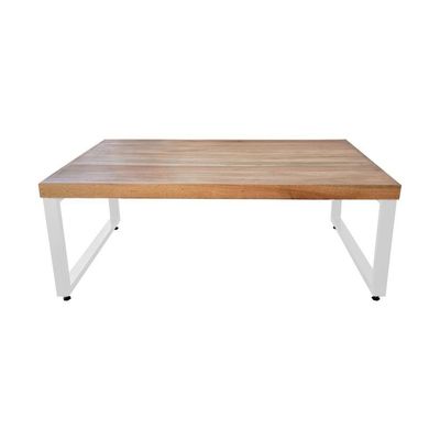 Mesa Industrial Infantil Bernardo 120x70cm Madeira Maciça Ferragem Branca Branco