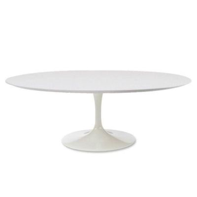 Mesa De Jantar Tulipa Saarinen Oval 137x90 Cm Tampo Laqueado Cores Branco