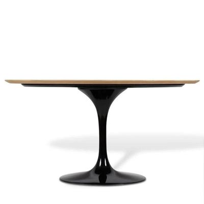 Mesa De Jantar Tulipa Saarinen Oval 160x90 Cm Tampo Imbuia Base Preta