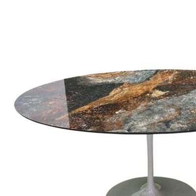 Mesa De Jantar Saarinen Oval 244x137 Cm Calacata Marmorizada Estelar