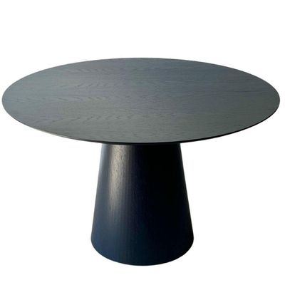 Mesa De Jantar Cone Redonda 80 Cm Base Madeira Ebano Tampo Ebano