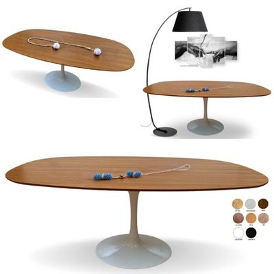 Mesa Saarinen Retangular Ovalada 160x90cm Em Freijo