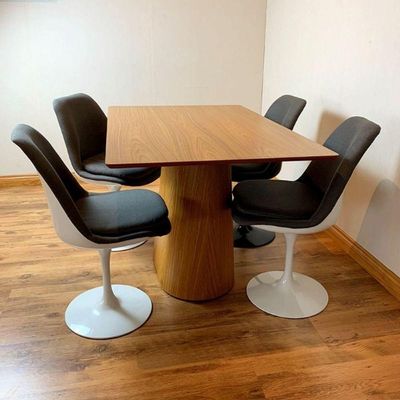 Mesa De Jantar Cone Retangular 150x80 Cm Tampo Freijó Base Freijó Cor Marrom