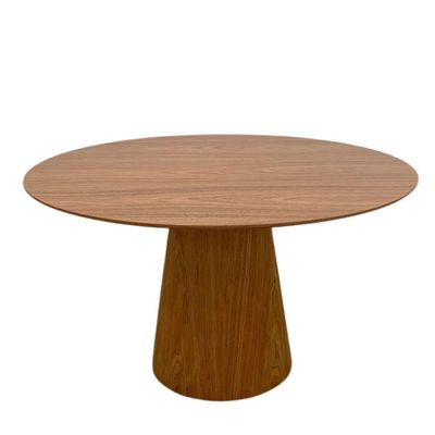 Mesa De Jantar Redonda Cone 90 Cm Freijó Cor Marrom.
