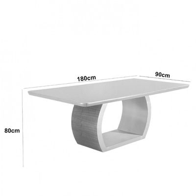 Mesa Para Sala De Jantar Ellis 180cm Moderna Mobília Cinamomo Com Champanhe-champanhe