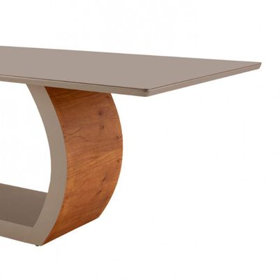 Mesa Para Sala De Jantar Ellis 180cm Moderna Mobília Cinamomo Com Champanhe-champanhe
