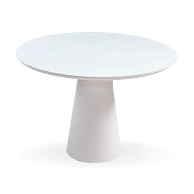 Mesa De Jantar Cone Redonda 150 Cm Laqueada Cores Branco