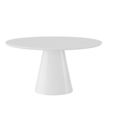 Mesa De Jantar Cone Redonda 100 Cm Laqueada Cores Branco