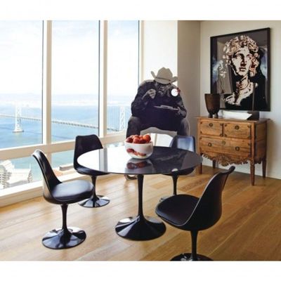 Mesa De Jantar Tulipa Saarinen 160 Cm Preto