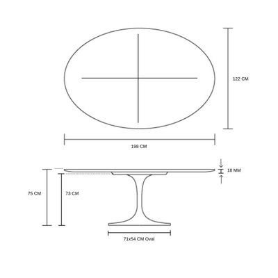 Mesa Saarinen Oval 198x122 cm Laca Branca Yescasa Branco