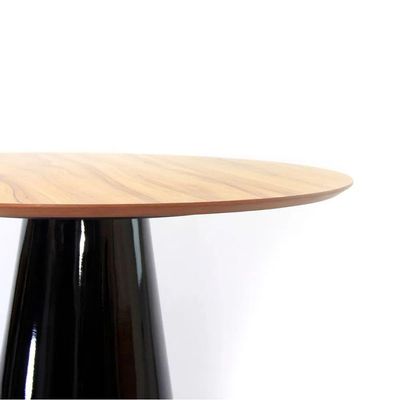 Mesa Cone 100cm Tampo Nogueira Preto