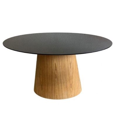Mesa de Jantar Cone Oval 120x80cm Tampo Base Madeira Preto