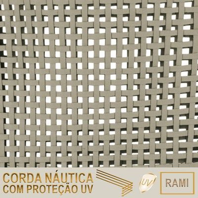 Mesa Ascoli 4 Cadeiras Cannes De Alumínio Fendi Trama Rami