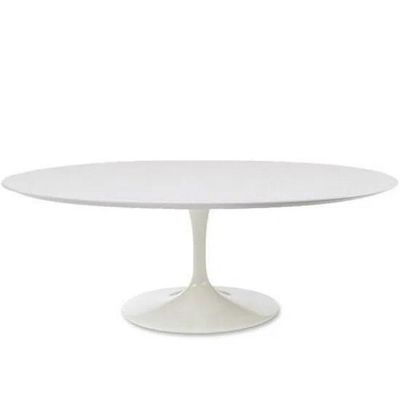Mesa Tulipa Saarinen Oval 235x122cm Laqueada Branco