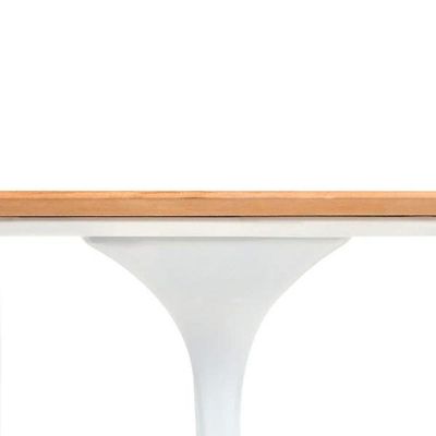 Mesa De Jantar Tulipa Redonda 90 Cm Tampo Freijó Branco