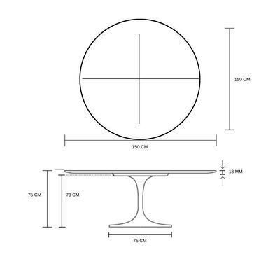 Mesa De Jantar Tulipa Saarinen 150 Cm Branco